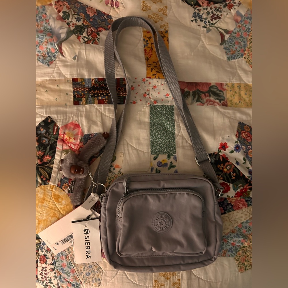 NEW Kipling women's Hubei Small Double-Zip Crossbody Bag lavender